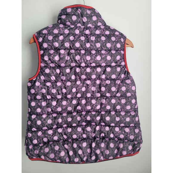 Nike Girls Size L Reversible Purple Polka Dot & Camo Zip Puffer Vest - Picture 4 of 5